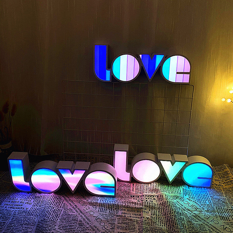 BowLift | Modern Art Deco waterproof PS LOVE letters LED table lamp for the bedroom