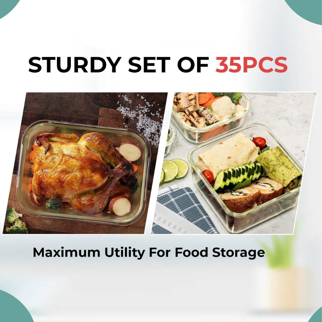 BowLift | 8-piece set of glass food storage containers with lids