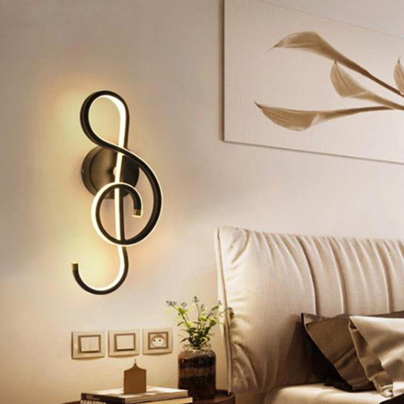 BowLift | LED Nightstand Wall Lamp Contemporary White/Black/Coffee Wall-mounted Lighting with Spiral-shaped Acrylic Shade, Warm/White Light