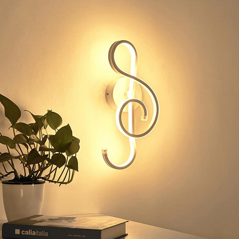 BowLift | LED Nightstand Wall Lamp Contemporary White/Black/Coffee Wall-mounted Lighting with Spiral-shaped Acrylic Shade, Warm/White Light