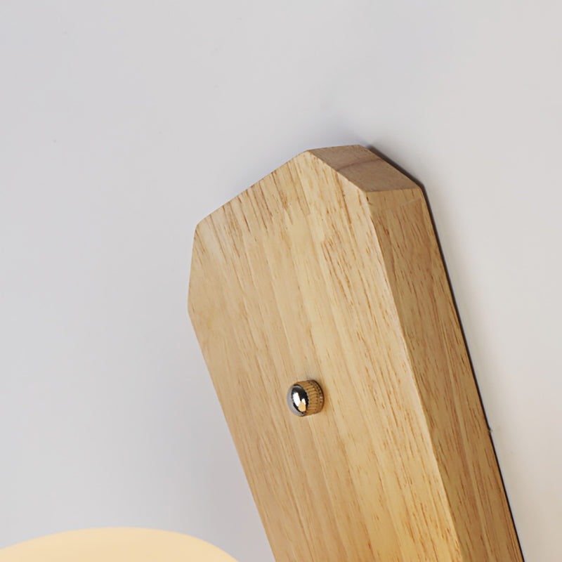 BowLift | Milk Glass Mini Wall Mounted Lighting Nordic Style 1 Light Indoor Wall Light made of Wood for the Bedroom