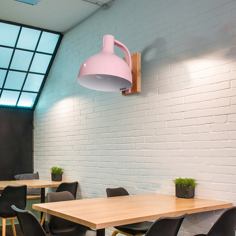 BowLift | Barn Shade Wall Mount Light Nordic Metal 1 Head 7.5" B White/Pink/Blue/Green Wall Lighting Fixture for Bedroom Nightstand