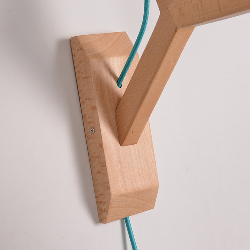 BowLift | Curved Shadow Paper Wall Lamp Macaron 1 Head White/Pink/Yellow/Blue/Green Sconce Lamp with Wooden Backplate