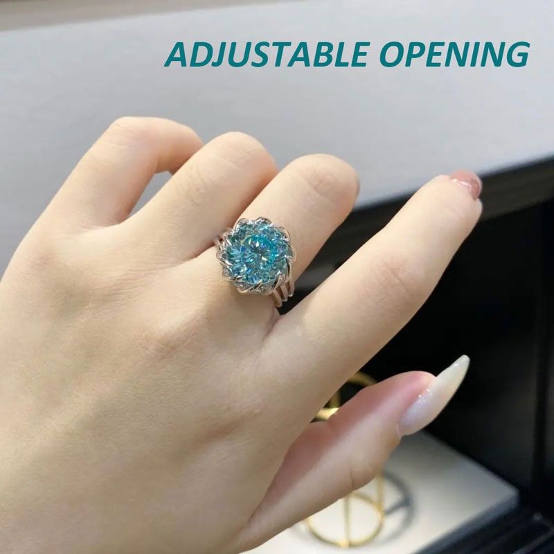 BowLift | 6 Carat Paraiba Blue-green Lotus Diamond Ring