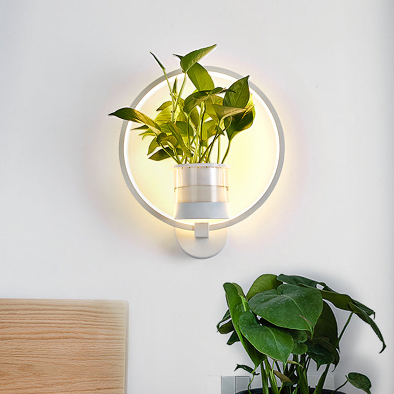 BowLift | Round/Oval Bedroom Wall Lighting Industrial Metal 1 Lamp Black/White LED Wall Lamp Wall Lamp in Warm/White/3 Color Light