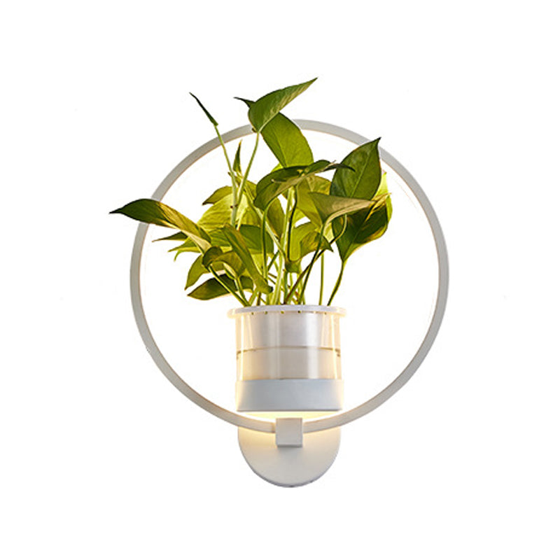 BowLift | Round/Oval Bedroom Wall Lighting Industrial Metal 1 Lamp Black/White LED Wall Lamp Wall Lamp in Warm/White/3 Color Light