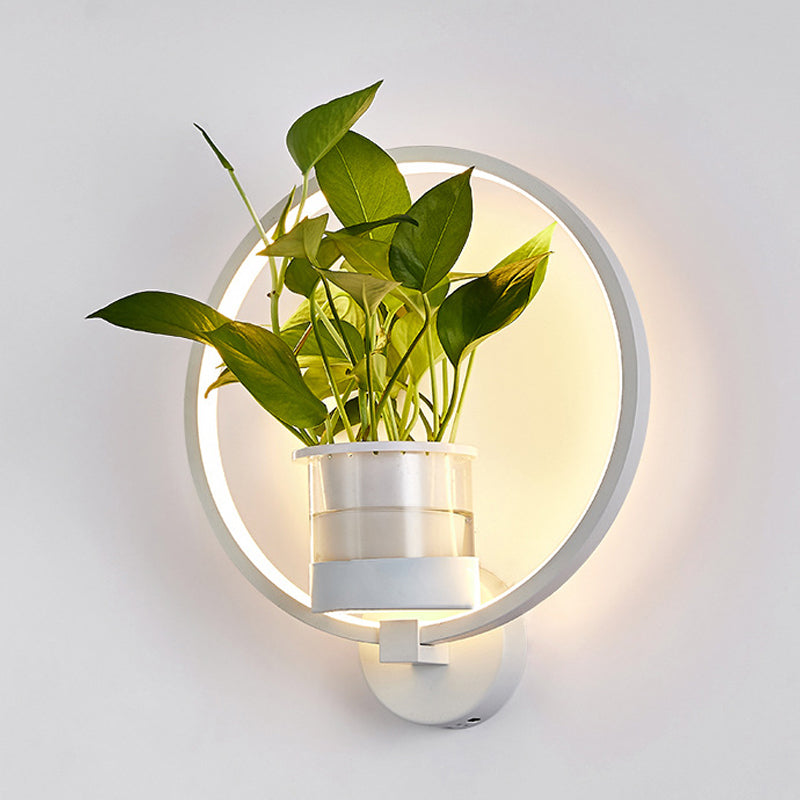 BowLift | Round/Oval Bedroom Wall Lighting Industrial Metal 1 Lamp Black/White LED Wall Lamp Wall Lamp in Warm/White/3 Color Light