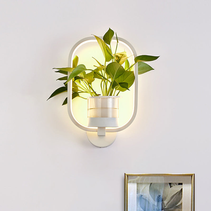 BowLift | Round/Oval Bedroom Wall Lighting Industrial Metal 1 Lamp Black/White LED Wall Lamp Wall Lamp in Warm/White/3 Color Light