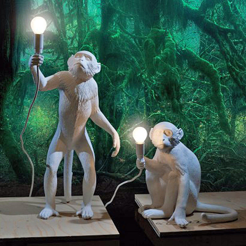Creative Industrial Wind Animal Monkey Lamp Living Room Dining Room Bedroom Chandelier Table Lamp Wall Lamp