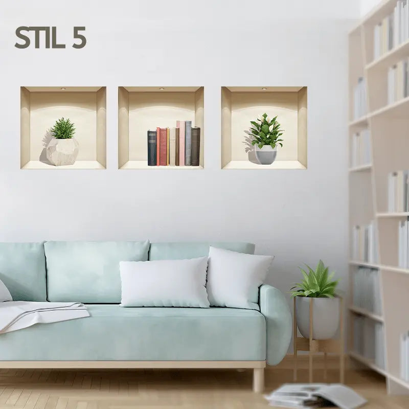 BowLift | 3D self-adhesive plant sticker set