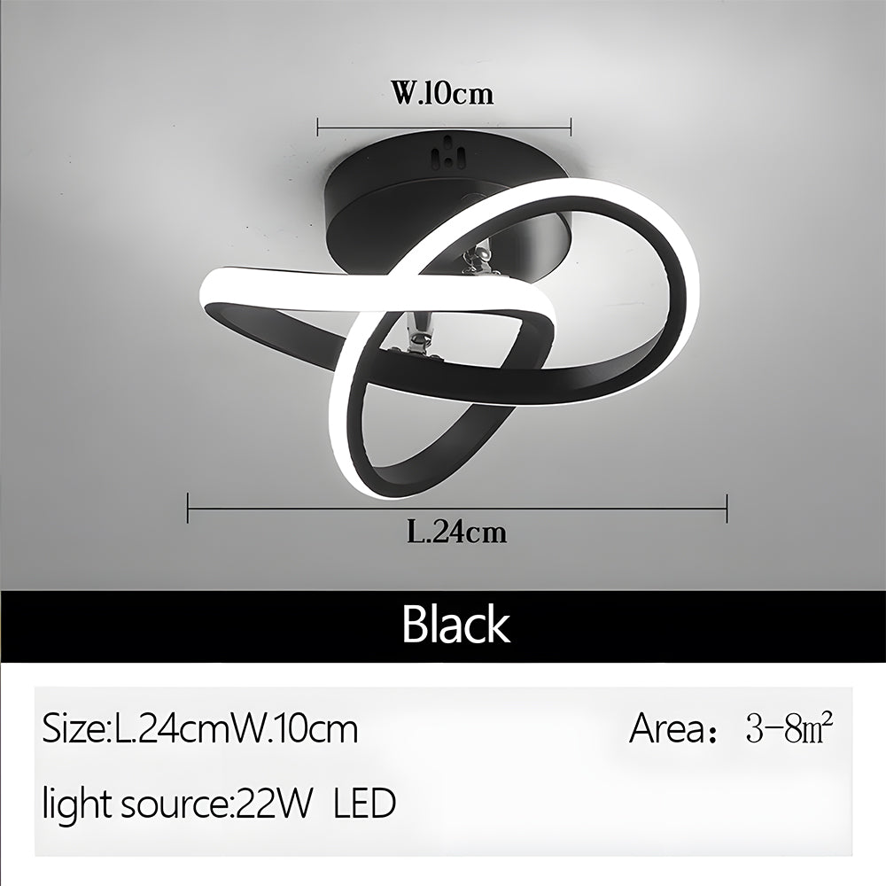 BowLift | Ceiling Light with LED Black Metal Frame