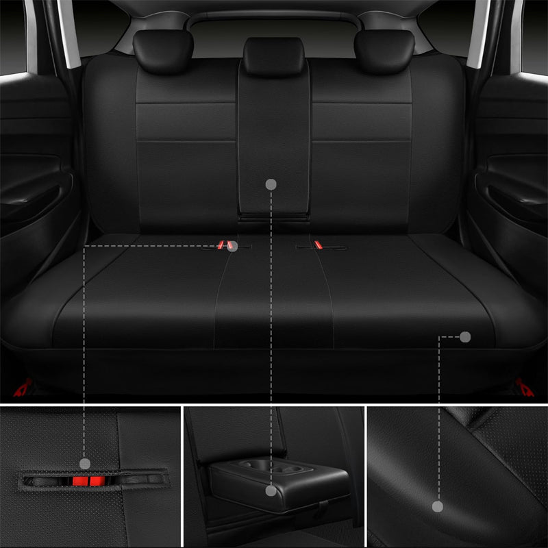 BowLift | Leather Seat Covers Water Resistant 3D Foam Back Support Universal Car Seat Covers Full Set Seats
