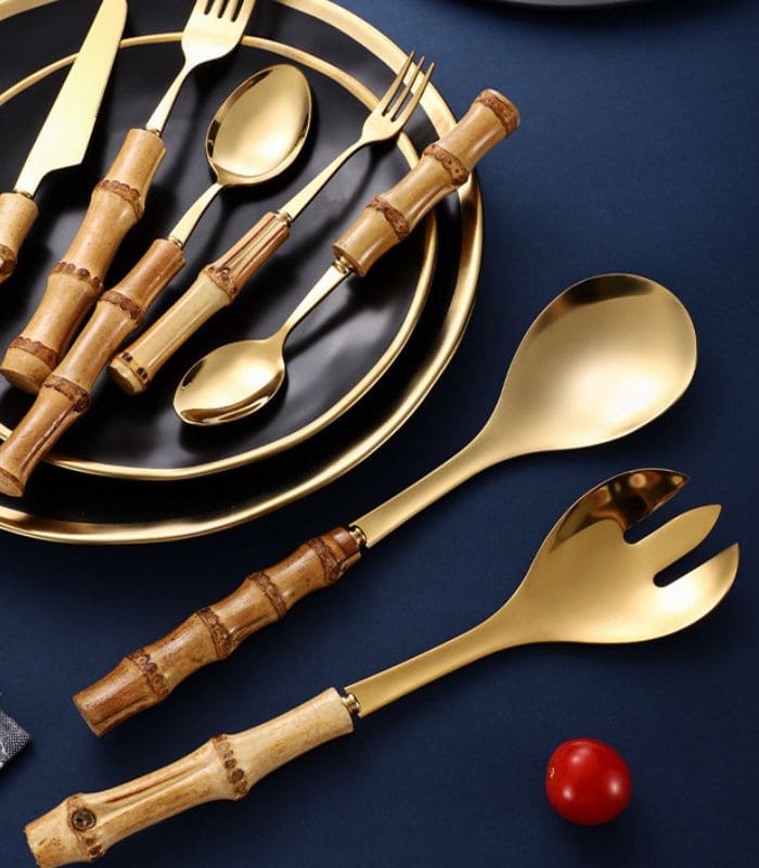 BowLift | Bamboo Handle Salad Serving Cutlery Kitchen Accessories