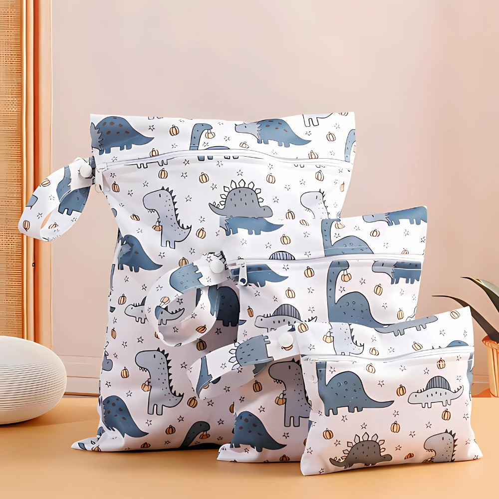 BowLift | Baby Zoo Safari Print Reusable Wet Dry Bag | 3pcs Set