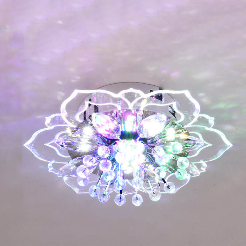BowLift GlowPetal | LED Crystal Ceiling Light | Flower Shaped, RGB Color Changing & Energy Efficient