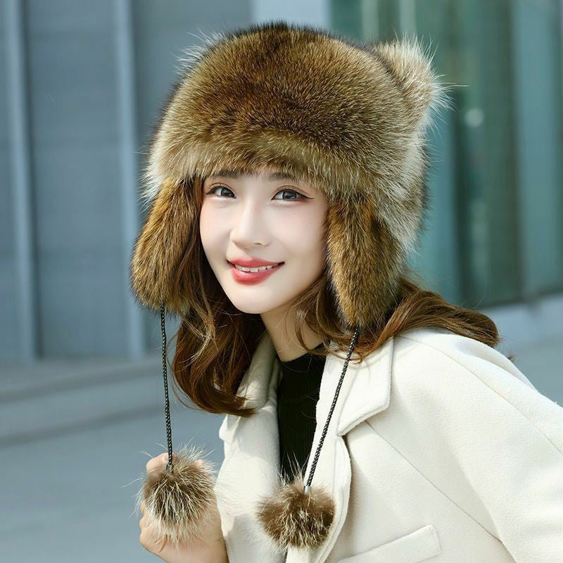 BowLift | Cute Faux fur Raccoon Tail Parent-Child Plush Hat