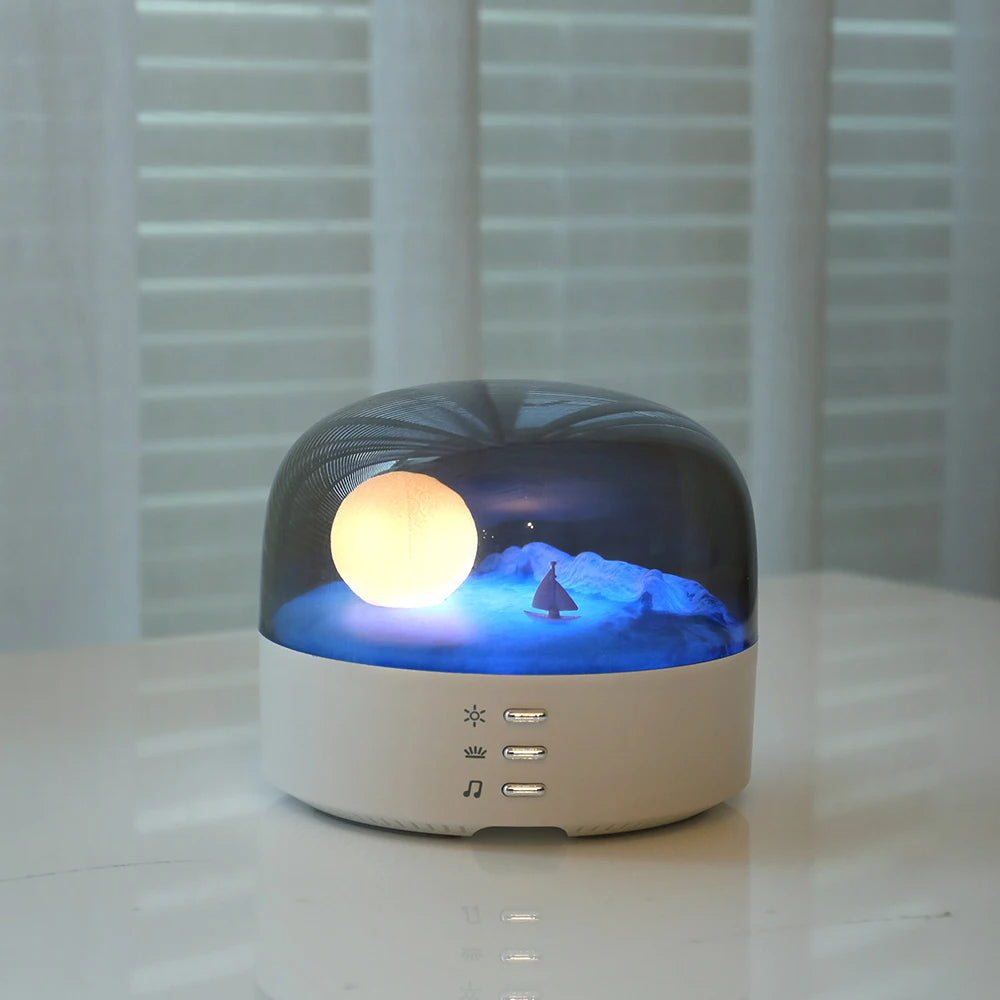 BowLift | 3D Mysterious Moon LED Night Light Speaker