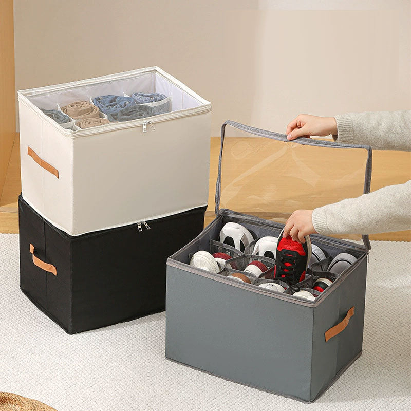 BowLift | Collapsible Shoe Organizer Box with Transparent Cover
