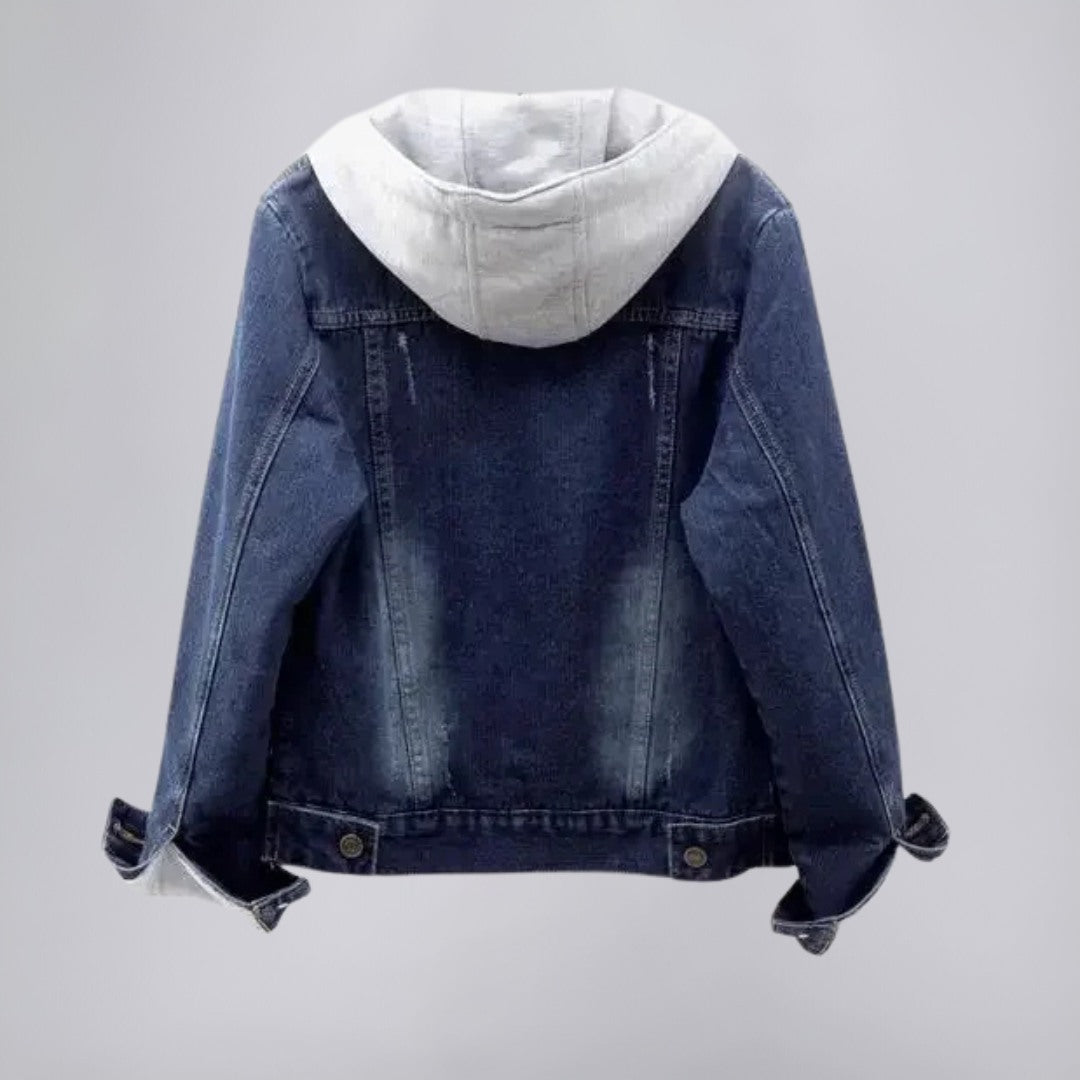 Lightweight Hooded Denim Jacket with Urban Charm