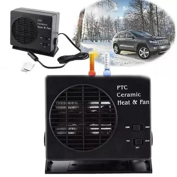 BowLift | 12V Ceramic Car Heater Fan | 150W-300W | Portable Defroster w/ Automatic Thermostat