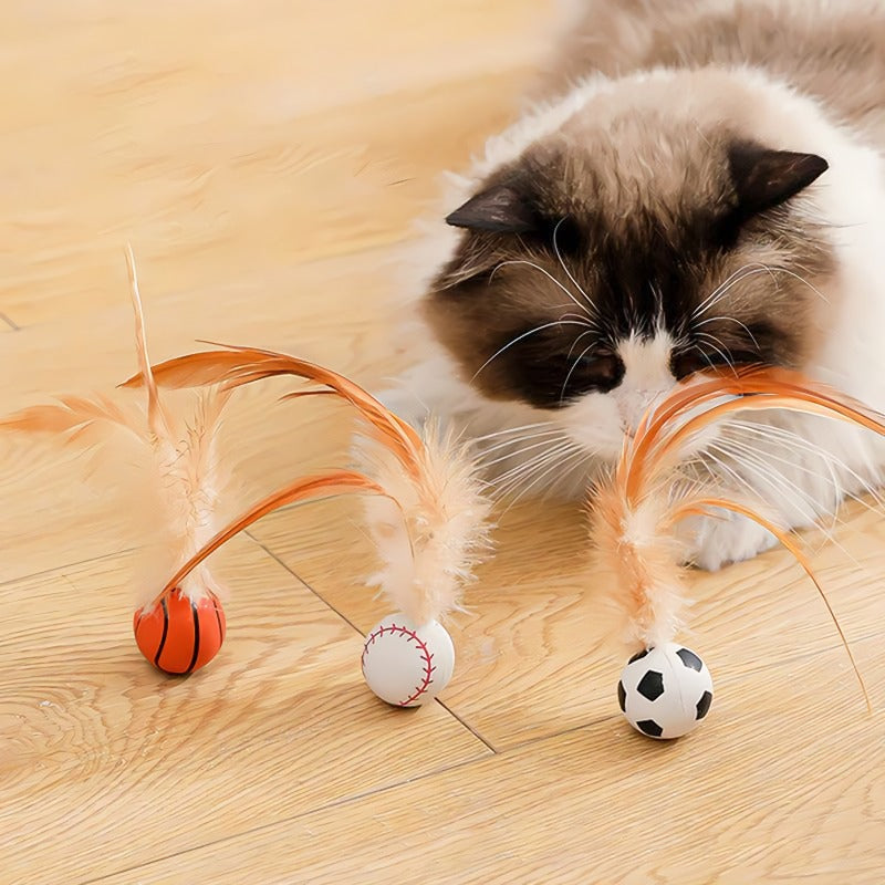 BowLift | Interactive Bouncy Ball for Cats with Feathers