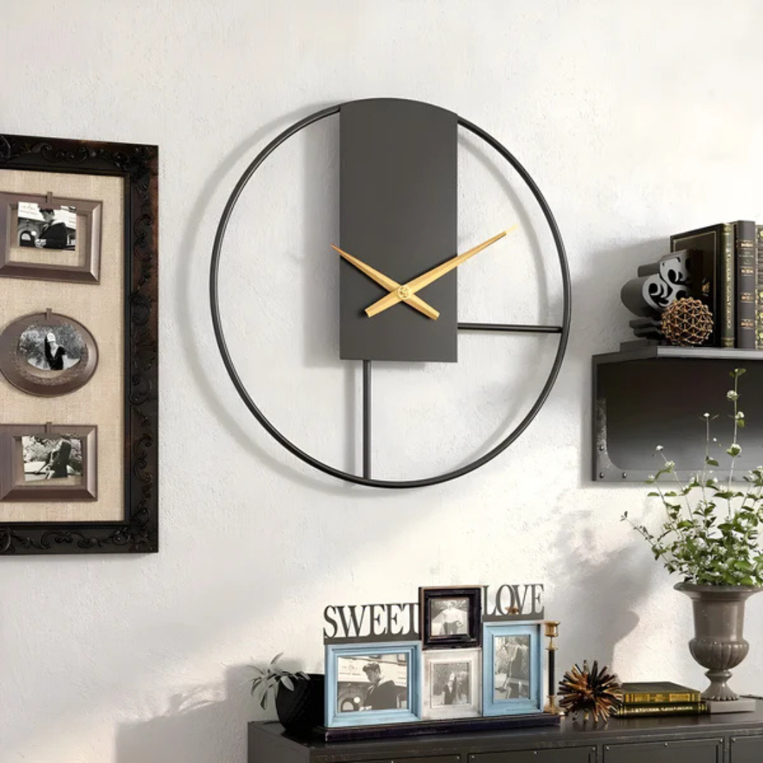 BowLift | Aurum | Minimalist Silent Wall Clock – Stylish Large Decorative Timepiece