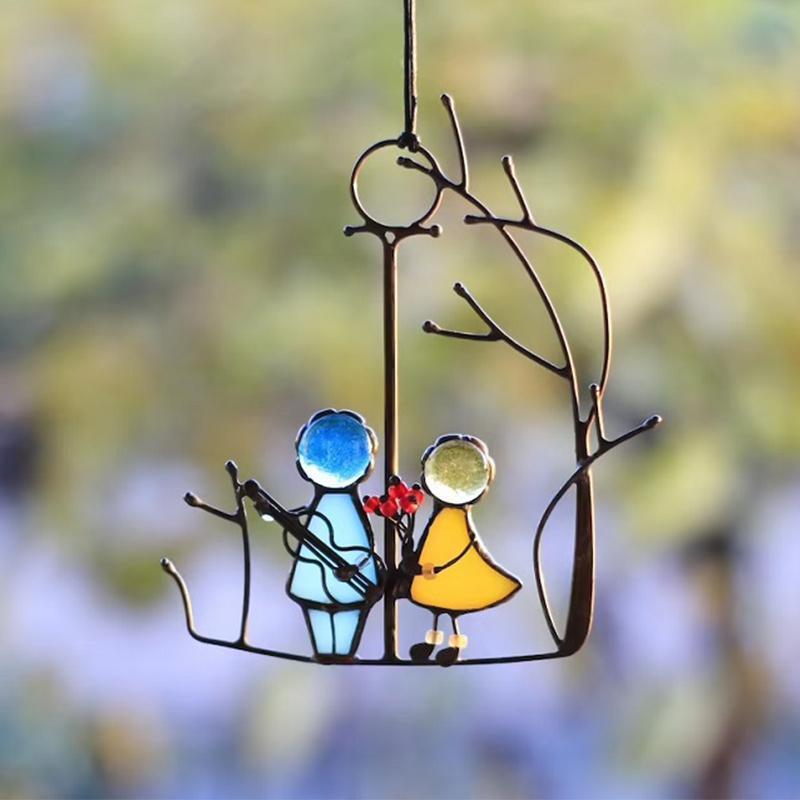 BowLift | Handmade Glass Sun Catcher Angel – Window Decoration 14x10 cm