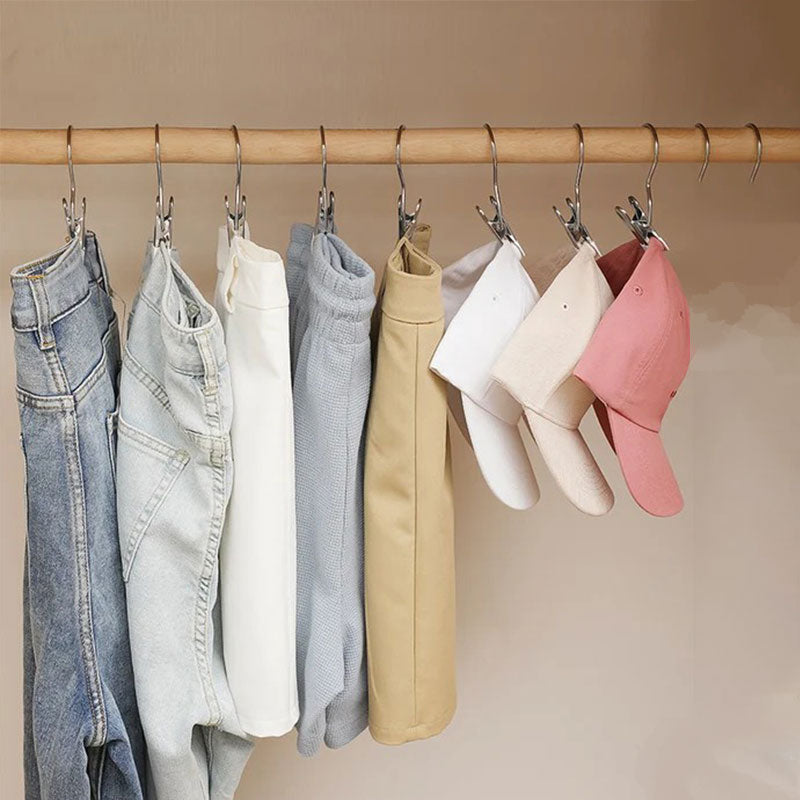 BowLift | Anti-rust Clip Space-saving Clothespin Hat Pants Storage Hanging Travel Hook