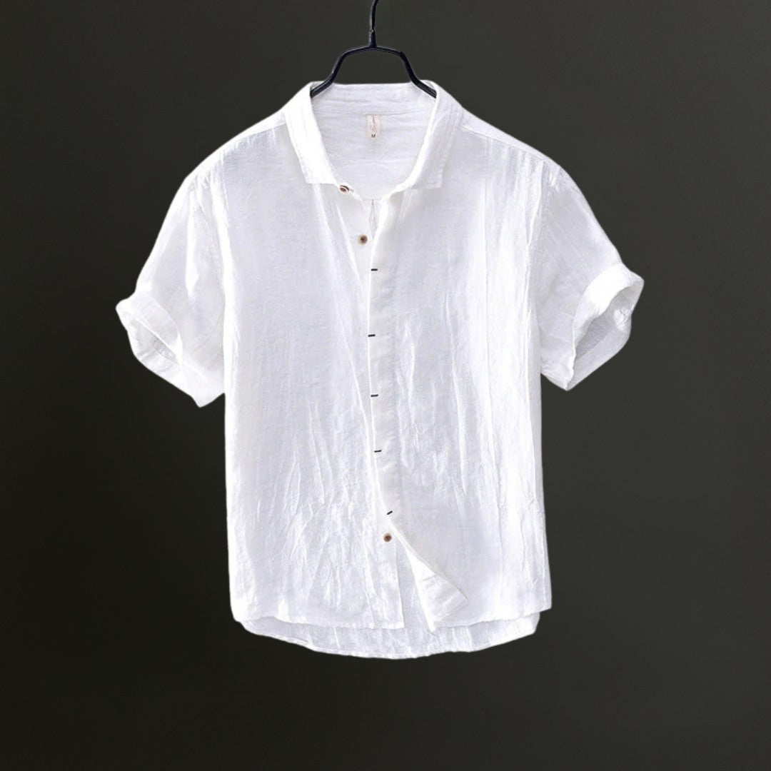 Linen Short Sleeve Shirt in Lightweight Summer Fabric