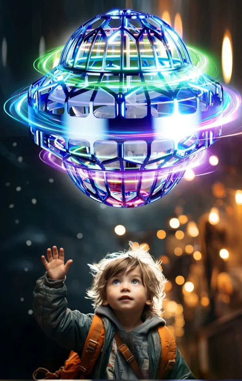 BowLift | Hand-Operated UFO Flying Ball Toy – Hovering Drone with LED Lights, Boomerang Effect, Perfect Christmas Gift for Kids