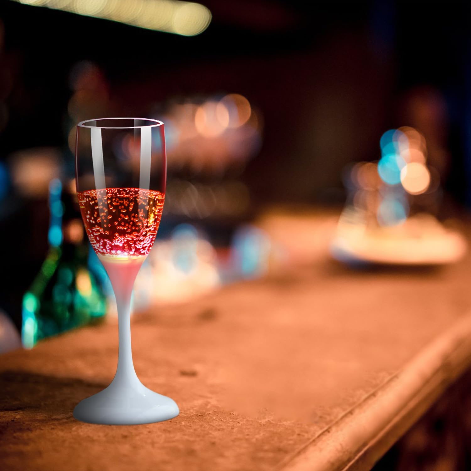BowLift | LED Wine Glasses | Light-Up Drinkware with 6 Colors | Liquid-Activated | Reusable Party Cups 4–8oz
