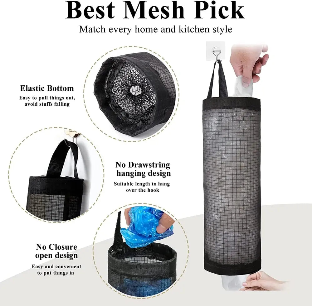 BowLift | Hanging Pocket Organizer – Breathable Mesh for Storing Kitchen Bags and Fruits/Veggies
