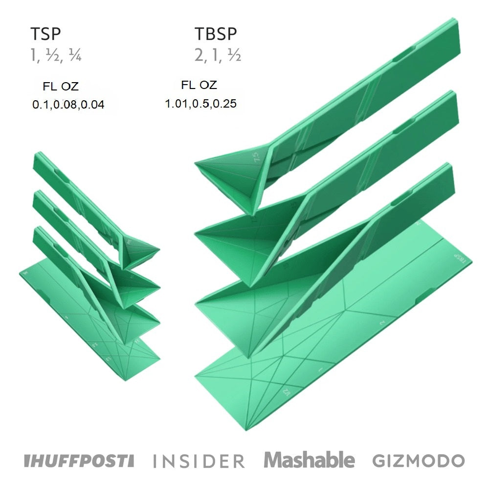 BowLift | 3-in-1 Folding Measuring Spoons | TriScoop Magnetic Design | Space-Saving Kitchen Tool