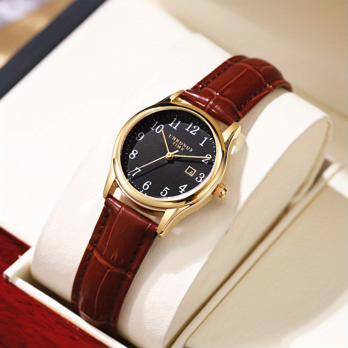 BowLift | Elegant Women’s Watch – Quartz Wristwatch with Faux Leather Strap | Perfect Gift for Her