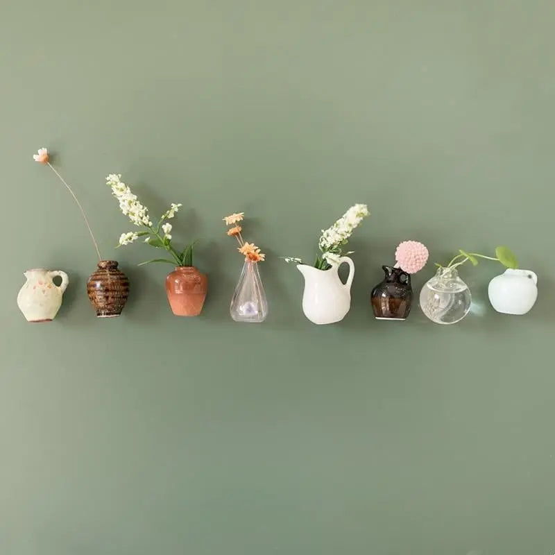 BowLift | 3-Piece Mini Plant Vase Magnets for Decorative and Fresh Accents