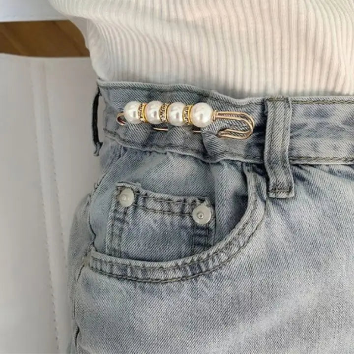 BowLift | 4 pieces | Elegant safety pin brooch with pearls and rhinestones