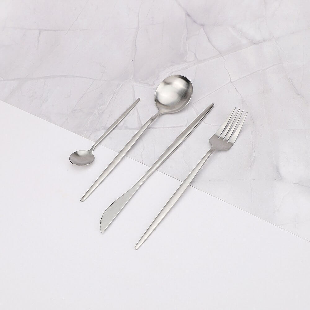 BowLift | Modern Silver Cutlery Utensil Set