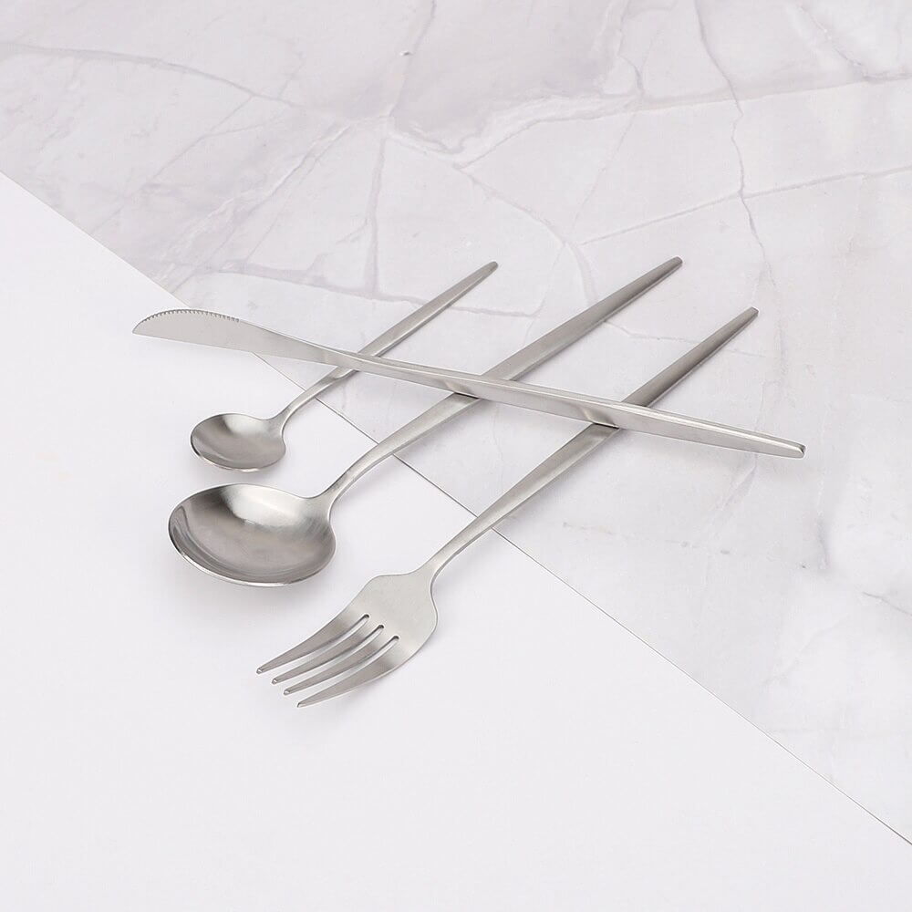BowLift | Modern Silver Cutlery Utensil Set