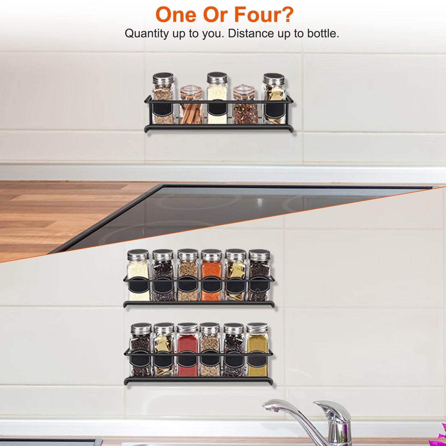 BowLift | 4-piece: Wall-mounted spice racks