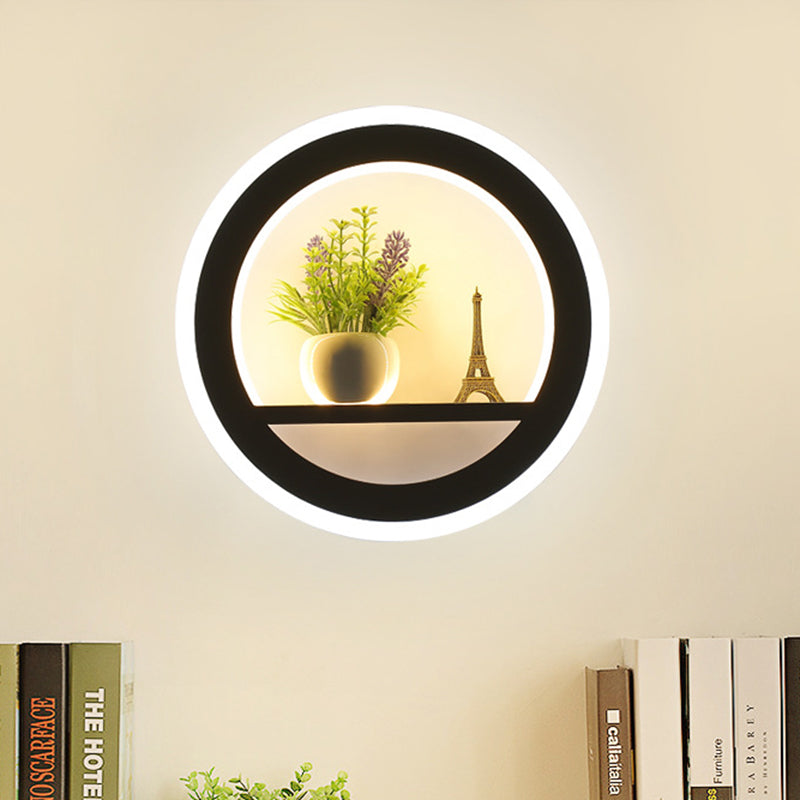 BowLift | Metal White Wall Lamp Circular 1 Head LED Industrial Wall Light Fixture