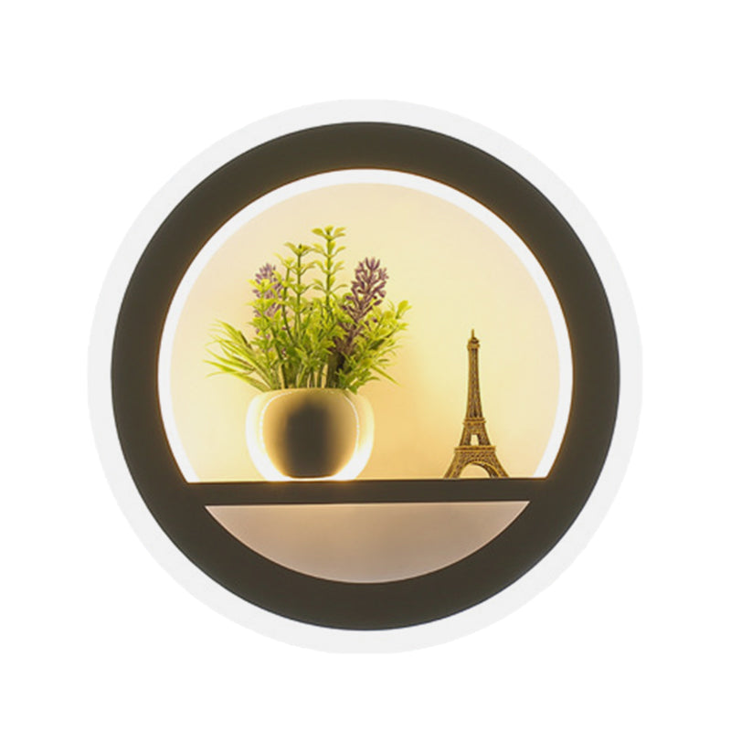 BowLift | Metal White Wall Lamp Circular 1 Head LED Industrial Wall Light Fixture