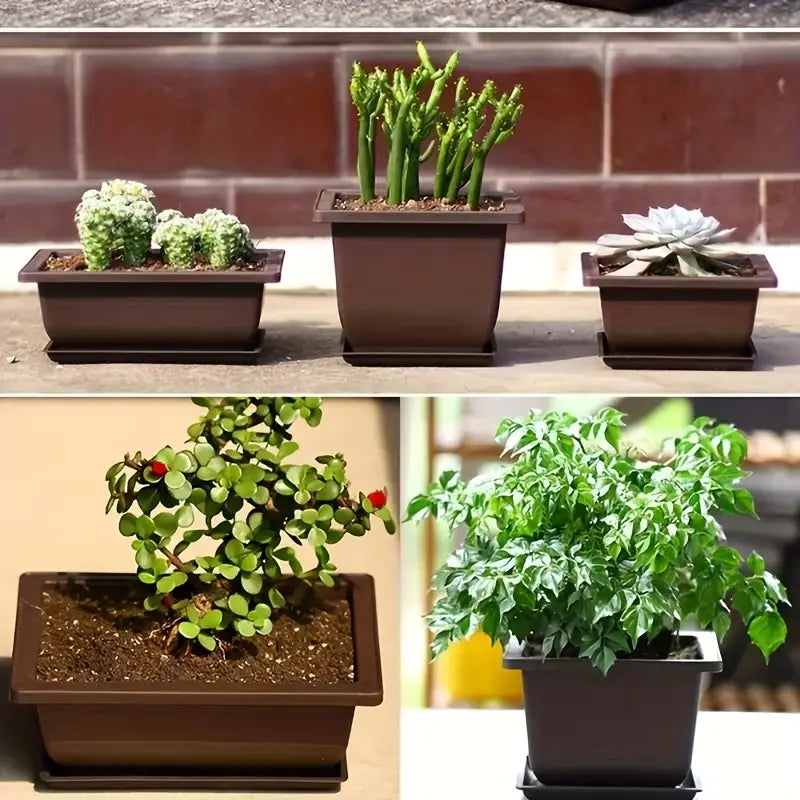 BowLift | Plant pot with saucer – Rectangular flower pot for garden and balcony