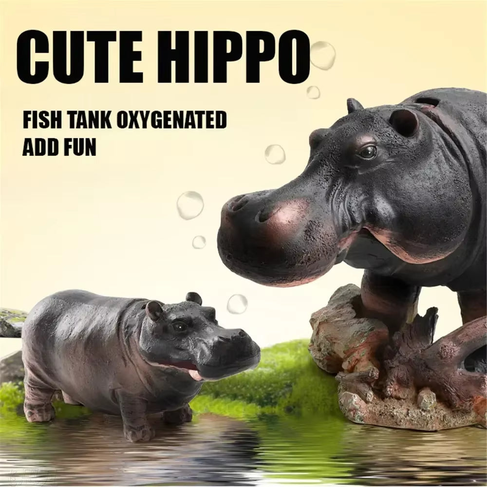 BowLift | Mini Hippo Decorative Fish Tank Air Bubbler