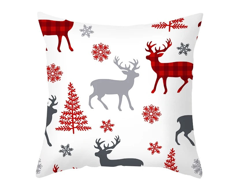 BowLift | Christmas Cushion Cover – Festive Santa & Elk Design for Holiday Decor & Perfect New Year Gift