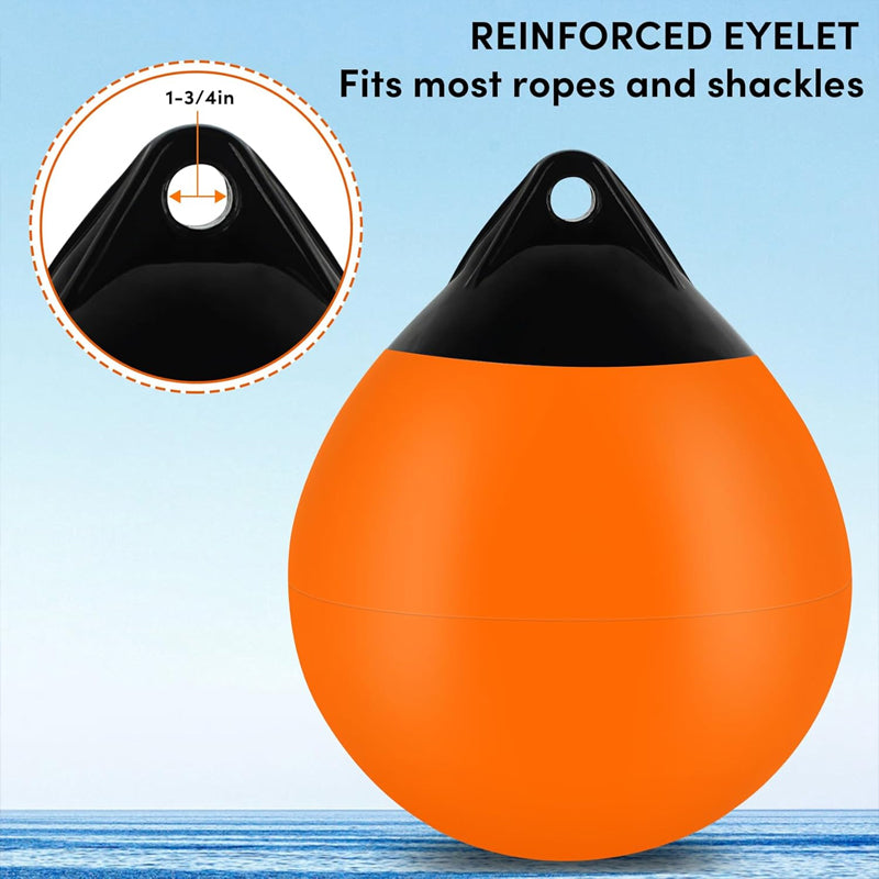 BowLift | 15" Boat Buoy Ball 2pcs Inflatable Boat Fender Vinyl Round Boat Mooring Buoy for Yachts Marinas Sailboats