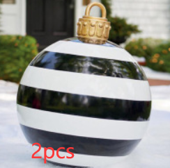 BowLift | Christmas Ornament Ball Outdoor Pvc 60CM Inflatable Decorated Ball PVC Giant Big Large Balls Xmas Tree Decorations Toy Ball