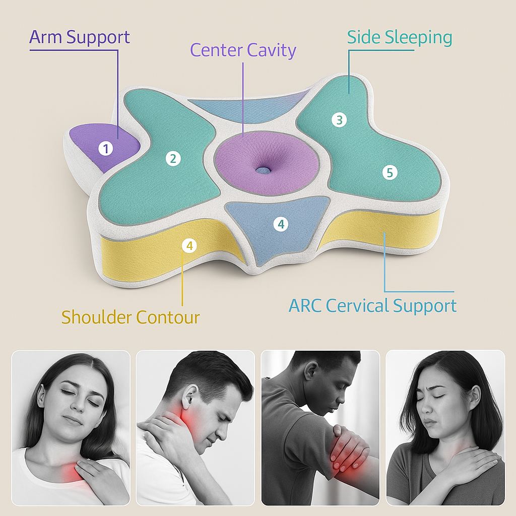 BowLift | Butterfly Shaped Memory Foam Ergonomic Pillow