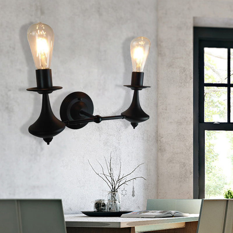 BowLift | Metal Exposed Bulb Wall Lighting Industrial 1/2 Light Dining Room Wall Lamp Fixture