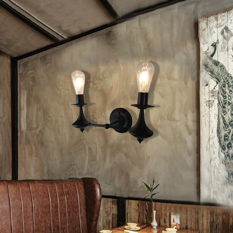 BowLift | Metal Exposed Bulb Wall Lighting Industrial 1/2 Light Dining Room Wall Lamp Fixture