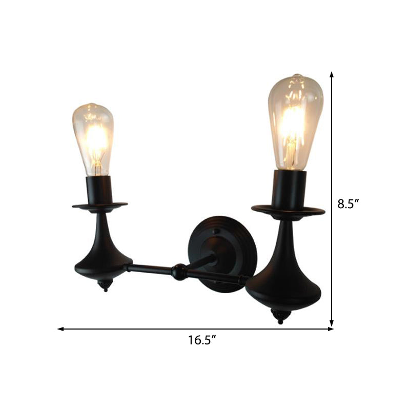 BowLift | Metal Exposed Bulb Wall Lighting Industrial 1/2 Light Dining Room Wall Lamp Fixture